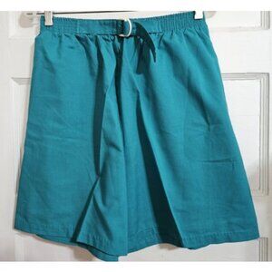 * ITEM-EYES Turquoise Blue Elastic Waist Shorts Ladies Size 14
